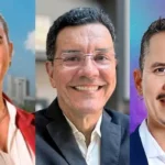 Chapa que se elegeu pela federação tem os vereadores do PT: Kátia, Edward e Fabrício - Fotomontagem Divulgação