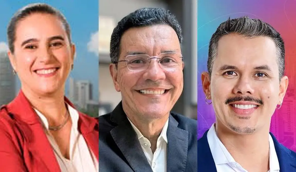 Chapa que se elegeu pela federação tem os vereadores do PT: Kátia, Edward e Fabrício - Fotomontagem Divulgação