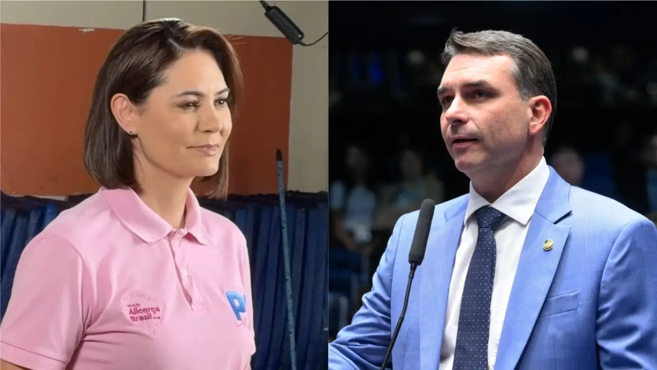Michelle e Flávio entram em choque – Foto reprodução redes sociais - Carlos Moura Agência Senado