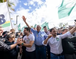 Caiado, ao centro, foi anunciado como candidato apoiado pelo MDB gaúcho - Foto reprodução redes sociais