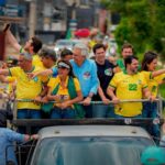 Imagem de carreata em apoio a Flávio Bolsonaro